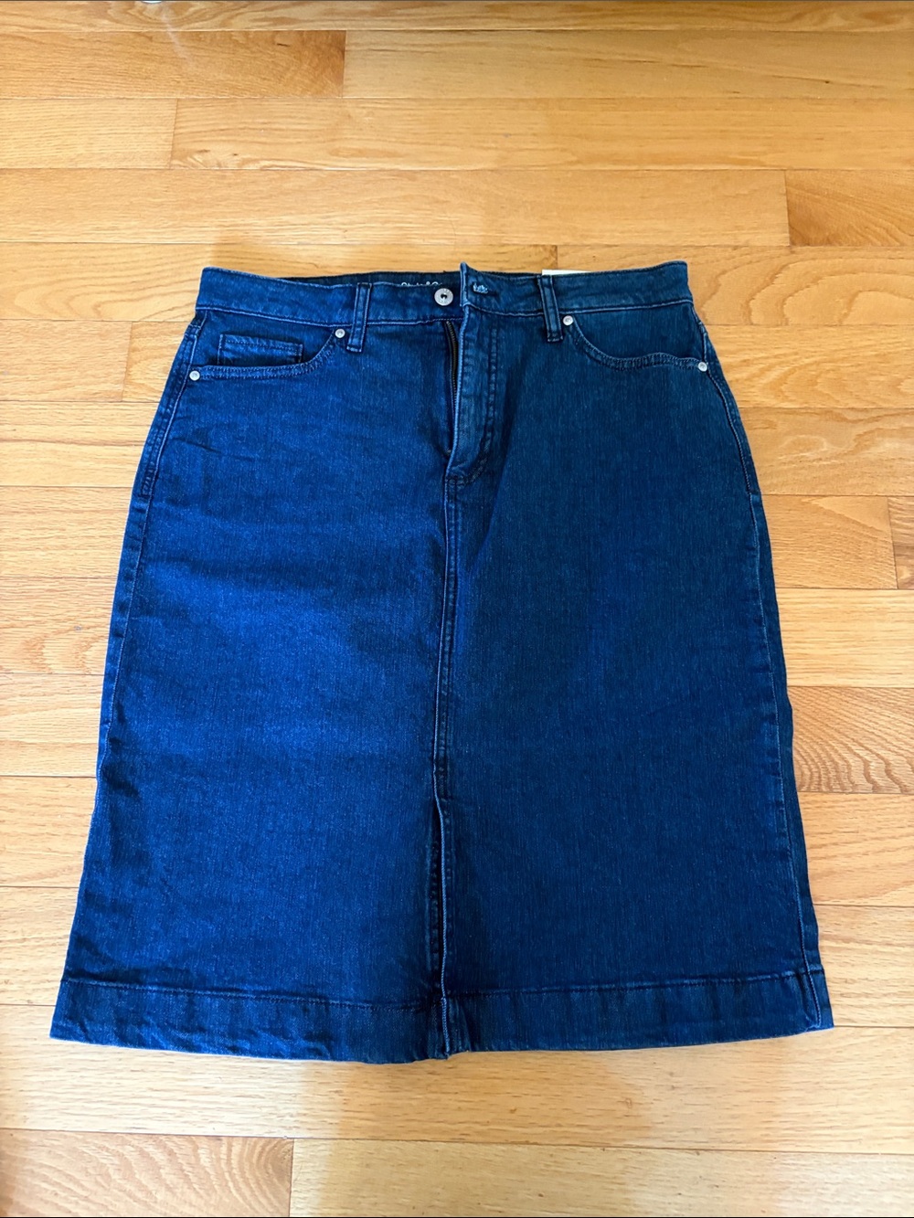 NWT Classic Dark Blue Denim MIDI Skirt - Women size 14